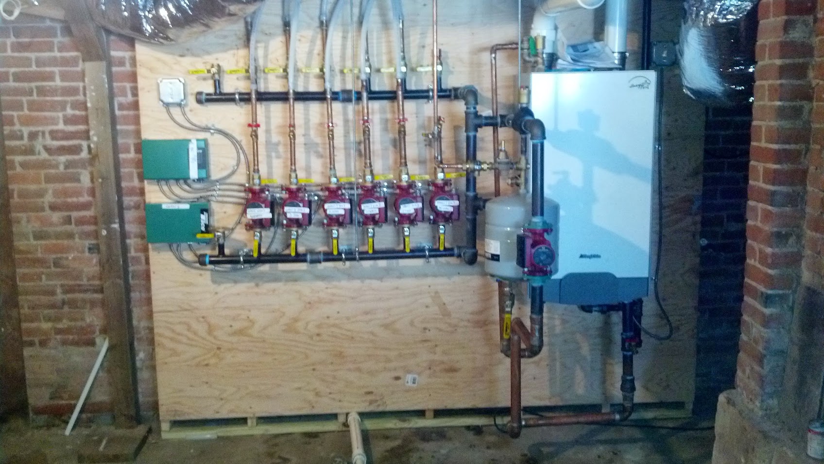 Wall hung boiler install